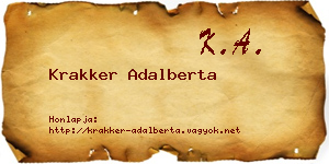 Krakker Adalberta névjegykártya